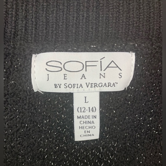 Sofia by Sofia Vergara Women Black Cardigan Sweater NWT size 14 - Picture 2 of 4